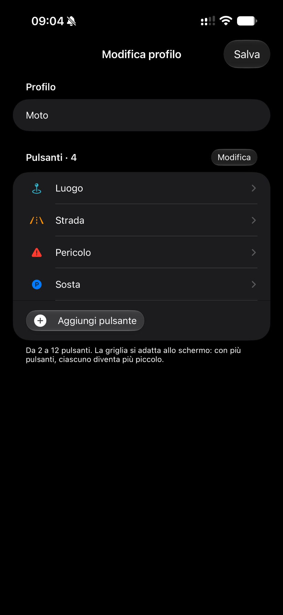 Personalizza il profilo Moto